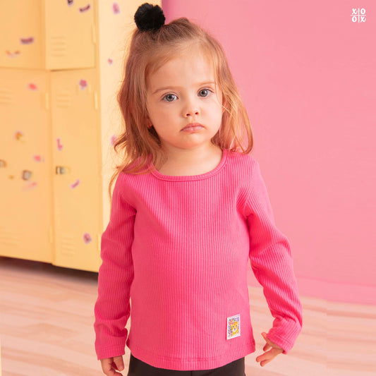 Blusa Primeiros Passos Menina Manga Longa Aroma – Lollix PINK