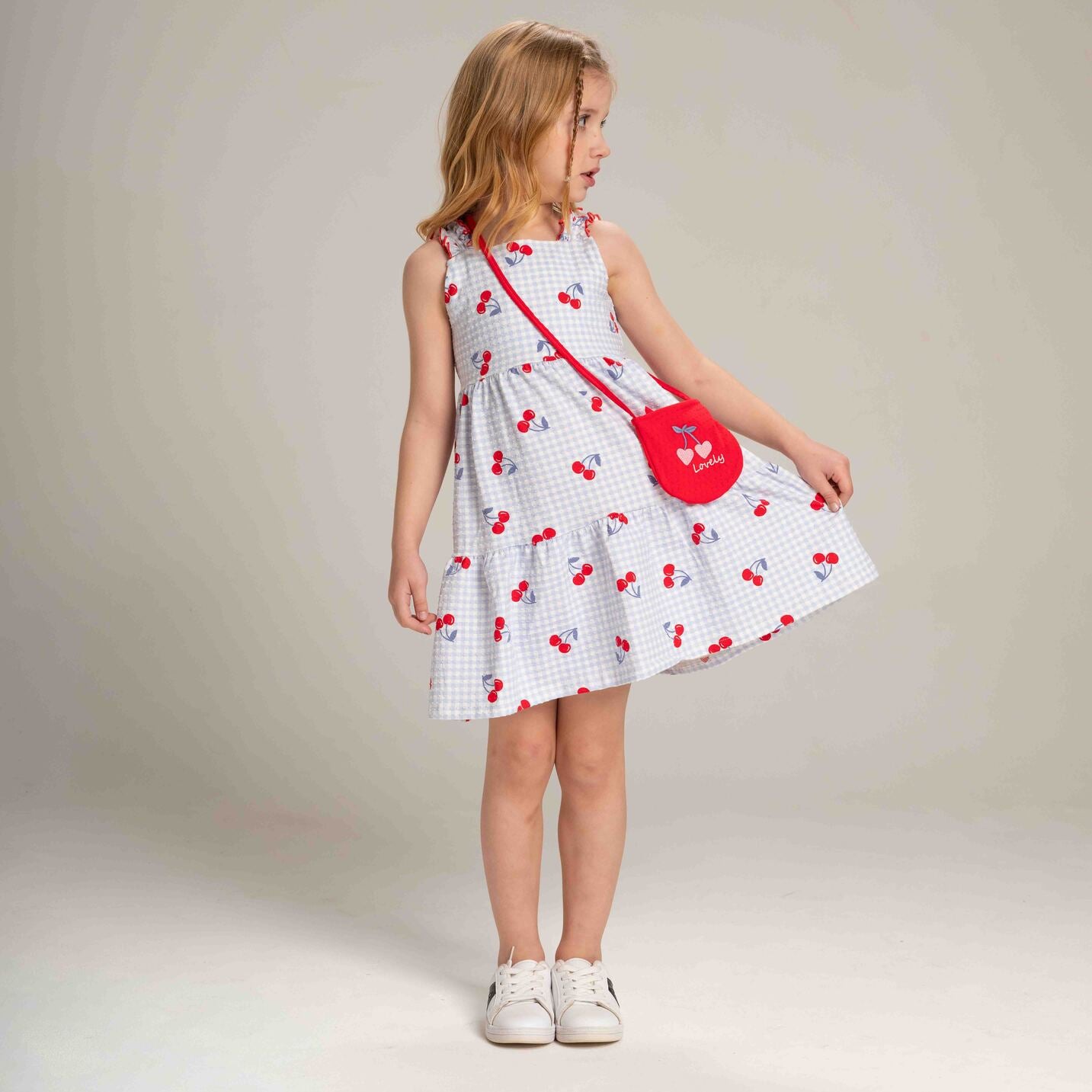 Vestido Cereja Xadrez